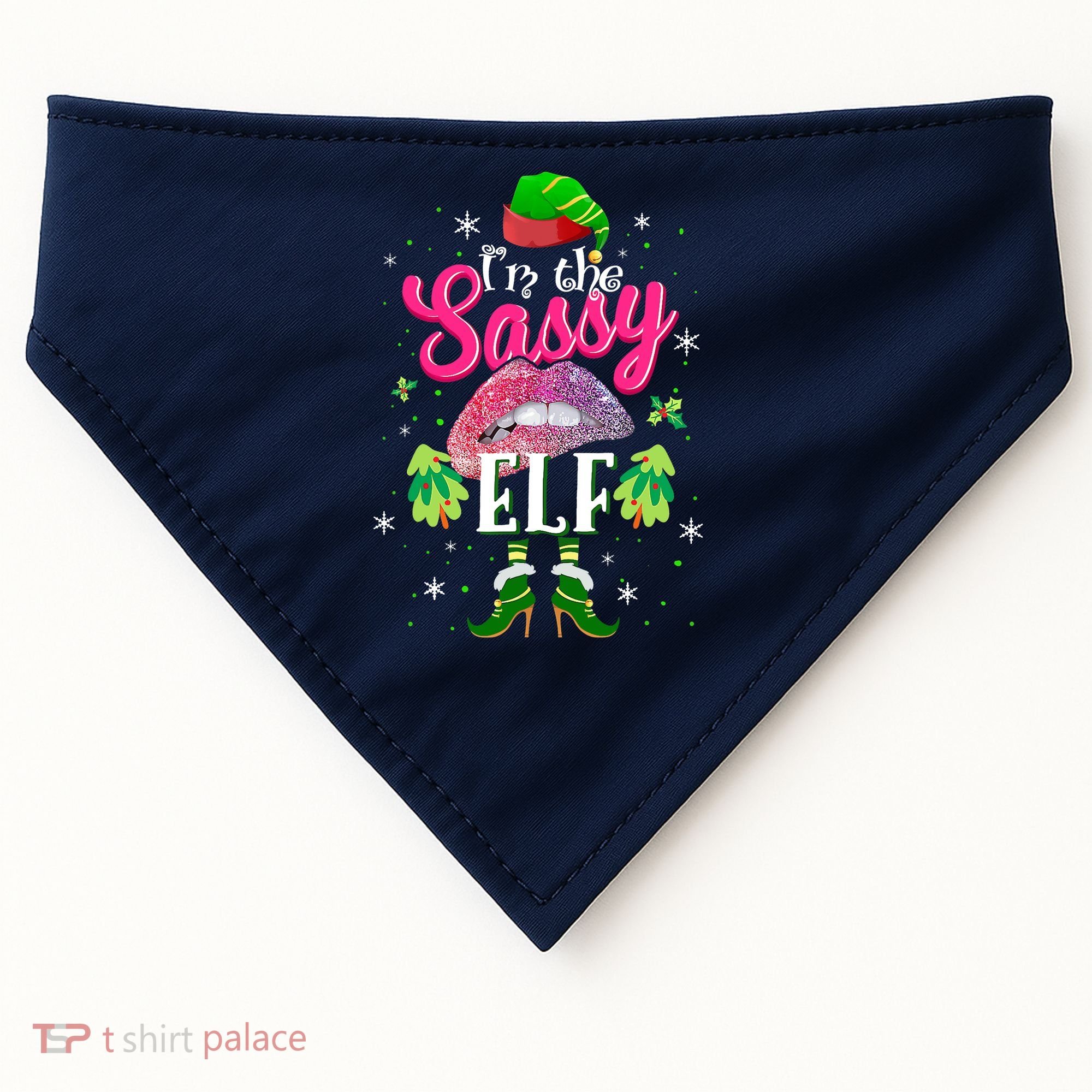 Funny Christmas Clothing I'm The Sassy Elf Tee Xmas Boys USA-Made Doggie Bandana