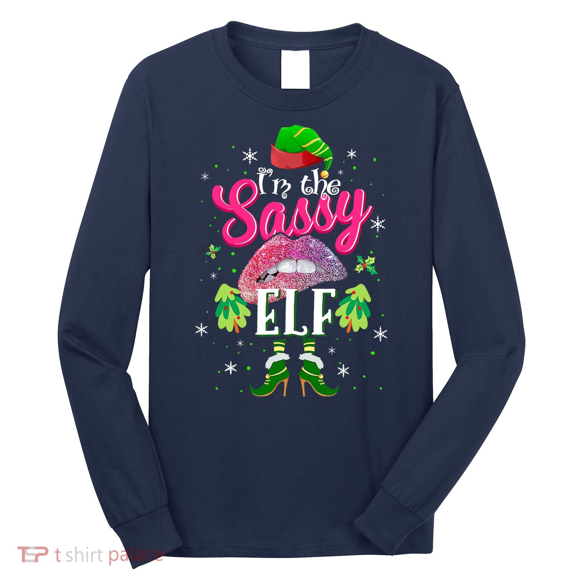 Funny Christmas Clothing I'm The Sassy Elf Tee Xmas Boys Long Sleeve Shirt