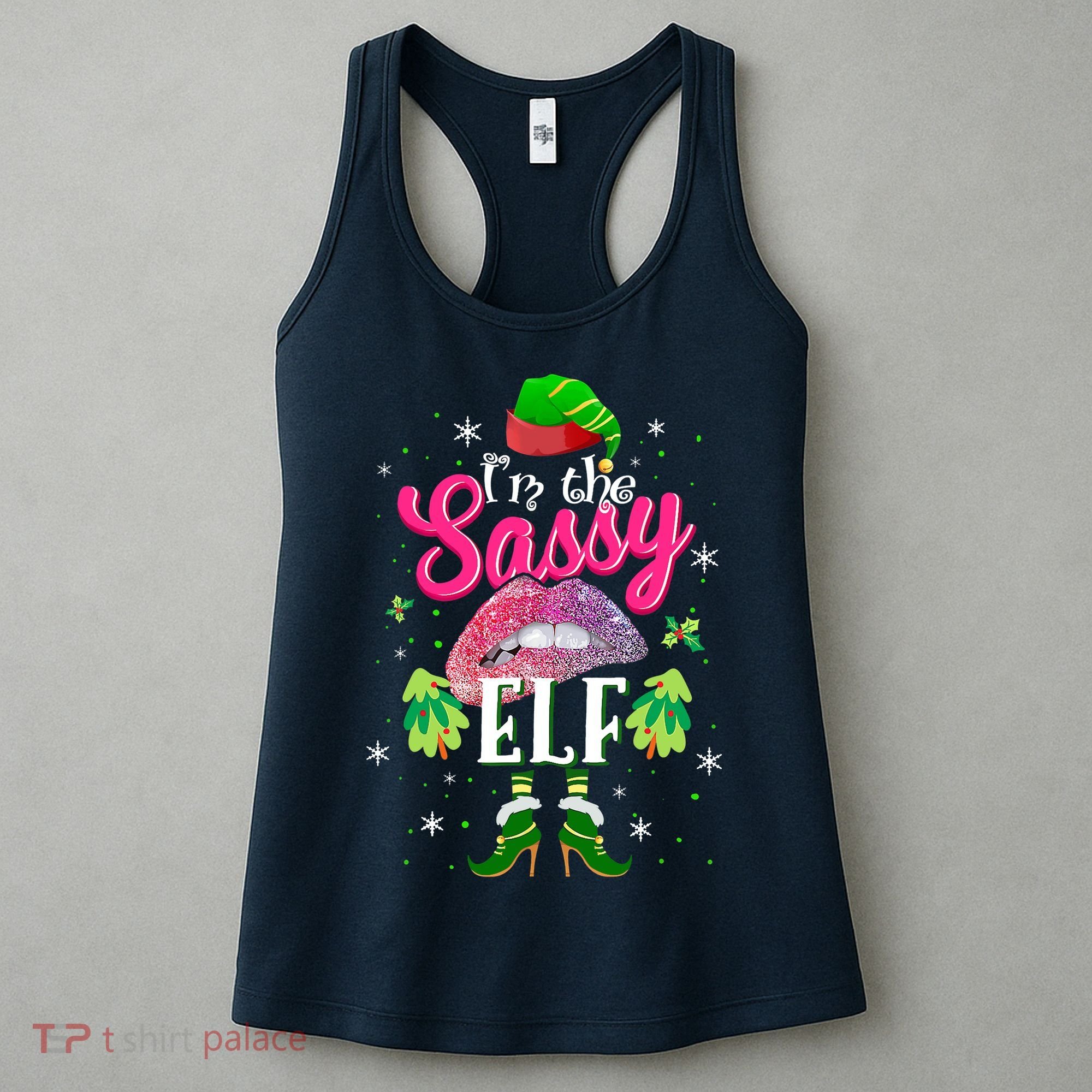 Funny Christmas Clothing I'm The Sassy Elf Tee Xmas Boys Women's Tank Top