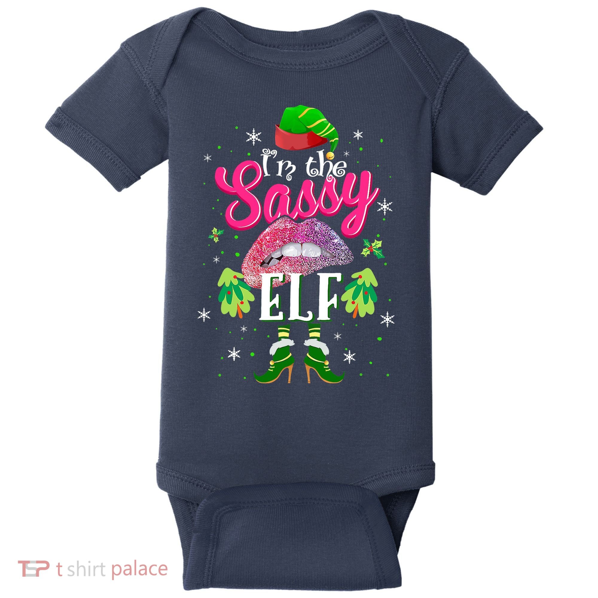 Funny Christmas Clothing I'm The Sassy Elf Tee Xmas Boys Baby Bodysuit
