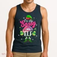 Funny Christmas Clothing I'm The Sassy Elf Tee Xmas Boys Tank Top thumb 3