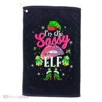 Funny Christmas Clothing I'm The Sassy Elf Tee Xmas Boys Golf Towel thumb 0