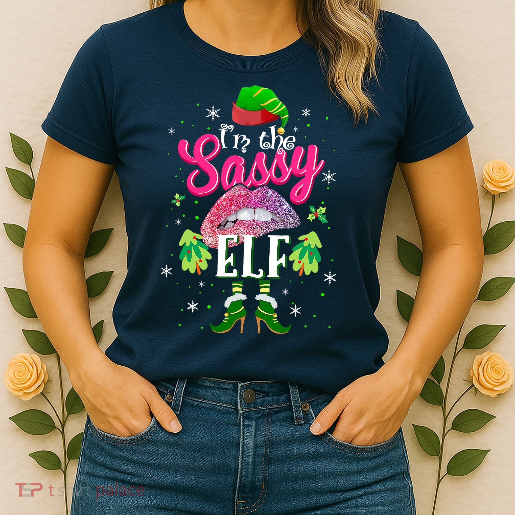 Funny Christmas Clothing I'm The Sassy Elf Tee Xmas Boys Women's T-Shirt