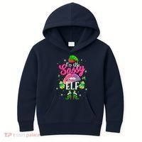 Funny Christmas Clothing I'm The Sassy Elf Tee Xmas Boys Kids Hoodie thumb 0