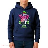 Funny Christmas Clothing I'm The Sassy Elf Tee Xmas Boys Kids Hoodie thumb 4