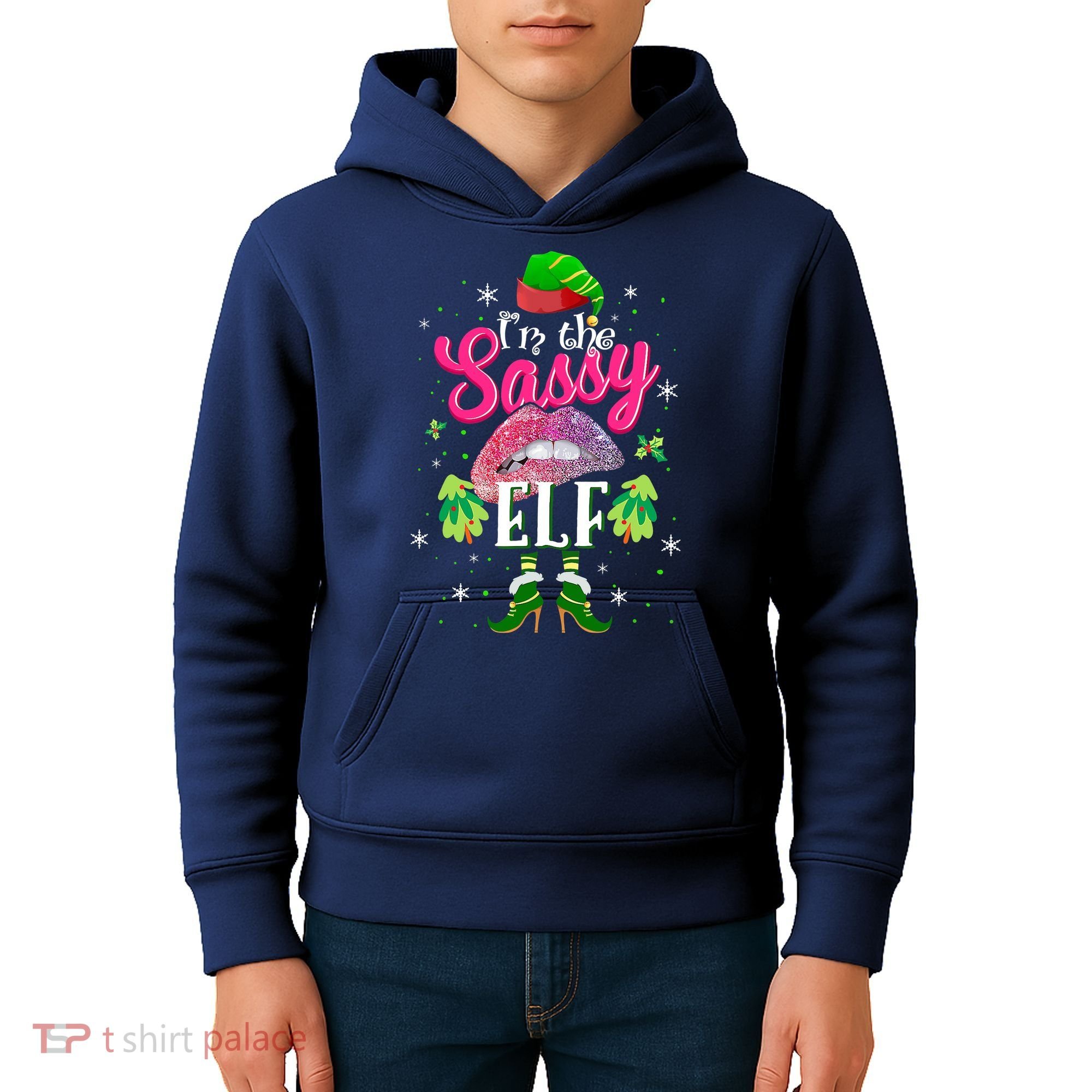 Funny Christmas Clothing I'm The Sassy Elf Tee Xmas Boys Kids Hoodie