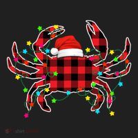 Funny Crab Christmas Tree Red Plaid Xmas Animals Lover Gift Women's Sweatshirt thumb 2