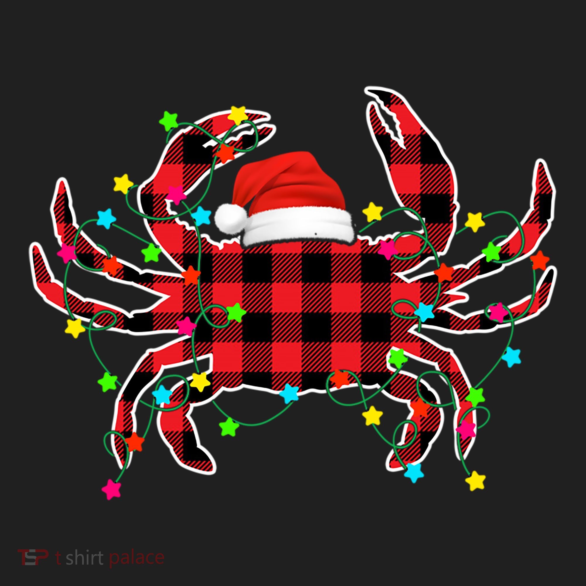Funny Crab Christmas Tree Red Plaid Xmas Animals Lover Gift Women's Sweatshirt