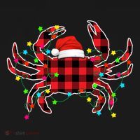 Funny Crab Christmas Tree Red Plaid Xmas Animals Lover Gift Women's Hoodie thumb 2