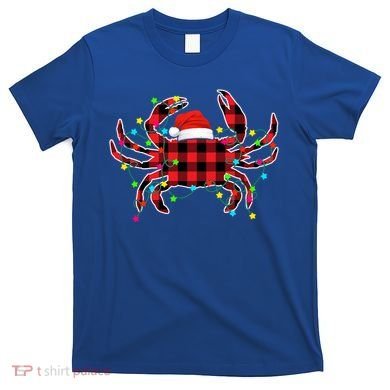 Funny Crab Christmas Tree Red Plaid Xmas Animals Lover Gift T-Shirt