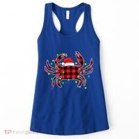 Funny Crab Christmas Tree Red Plaid Xmas Animals Lover Gift Women's Tank Top thumb 0