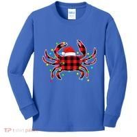 Funny Crab Christmas Tree Red Plaid Xmas Animals Lover Gift Kids Long Sleeve Shirt thumb 0