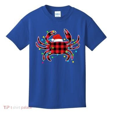 Funny Crab Christmas Tree Red Plaid Xmas Animals Lover Gift Kids T-Shirt