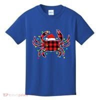 Funny Crab Christmas Tree Red Plaid Xmas Animals Lover Gift Kids T-Shirt thumb 0