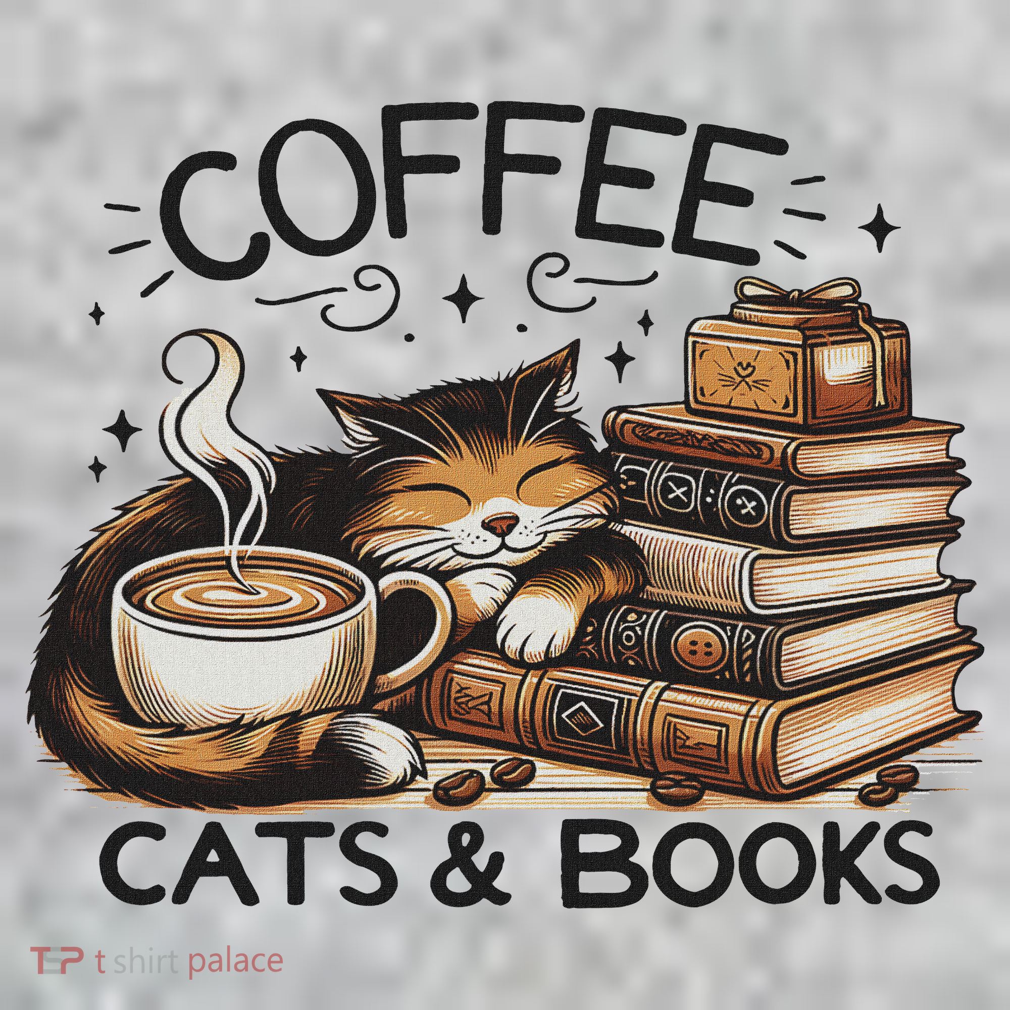 Funny Cute Coffee Cats Books Lover Gift Idea Women The Baniff Cuffed Pom Beanie