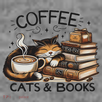 Funny Cute Coffee Cats Books Lover Gift Idea Women Toddler Hoodie thumb 2
