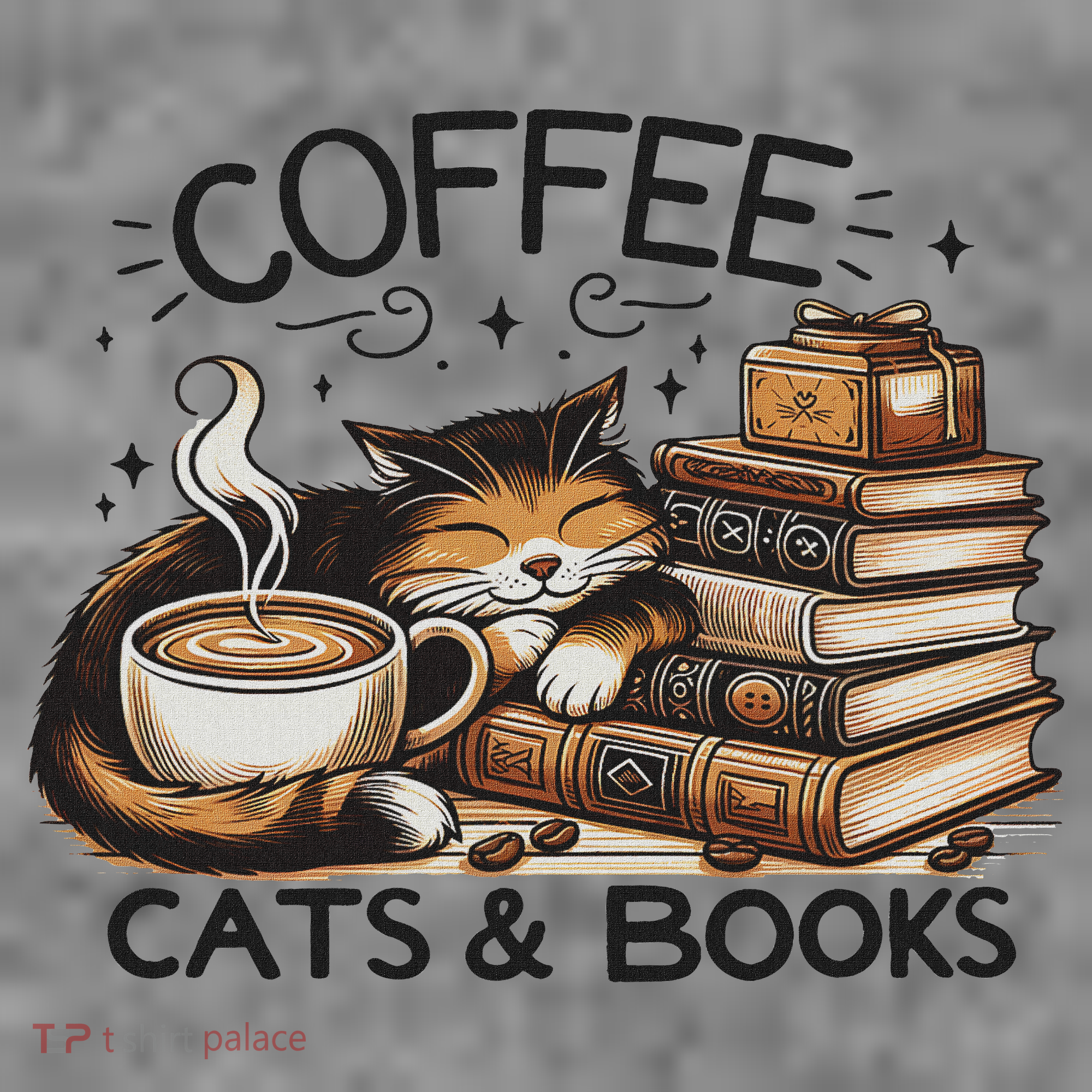 Funny Cute Coffee Cats Books Lover Gift Idea Women Toddler Hoodie