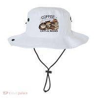 Funny Cute Coffee Cats Books Lover Gift Idea Women Bucket Hat thumb 0