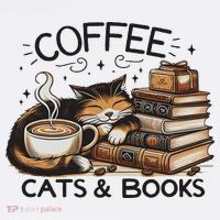 Funny Cute Coffee Cats Books Lover Gift Idea Women Women's Hoodie thumb 2