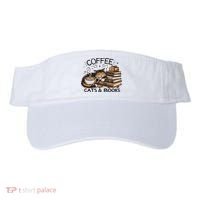 Funny Cute Coffee Cats Books Lover Gift Idea Women Visor thumb 0