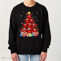 Funny Crab Christmas Tree Lights With Santa Hat Women's Sweatshirt thumb 0