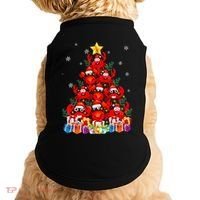 Funny Crab Christmas Tree Lights With Santa Hat Doggie Tank thumb 0