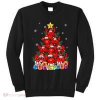 Funny Crab Christmas Tree Lights With Santa Hat Sweatshirt thumb 0