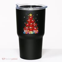 Funny Crab Christmas Tree Lights With Santa Hat Tumbler thumb 0