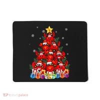 Funny Crab Christmas Tree Lights With Santa Hat Mousepad thumb 0