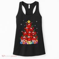 Funny Crab Christmas Tree Lights With Santa Hat Women's Tank Top thumb 0