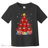 Funny Crab Christmas Tree Lights With Santa Hat Toddler T-Shirt thumb 0