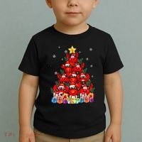 Funny Crab Christmas Tree Lights With Santa Hat Toddler T-Shirt thumb 2