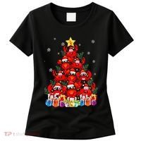 Funny Crab Christmas Tree Lights With Santa Hat Women's T-Shirt thumb 0