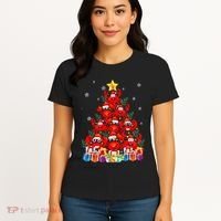 Funny Crab Christmas Tree Lights With Santa Hat Women's T-Shirt thumb 4