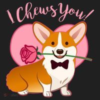 Funny Cute Corgi Valentine I Chews You Women's Sweatshirt thumb 2