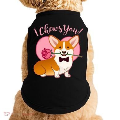 Funny Cute Corgi Valentine I Chews You Doggie Tank