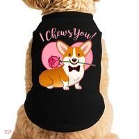 Funny Cute Corgi Valentine I Chews You Doggie Tank thumb 0