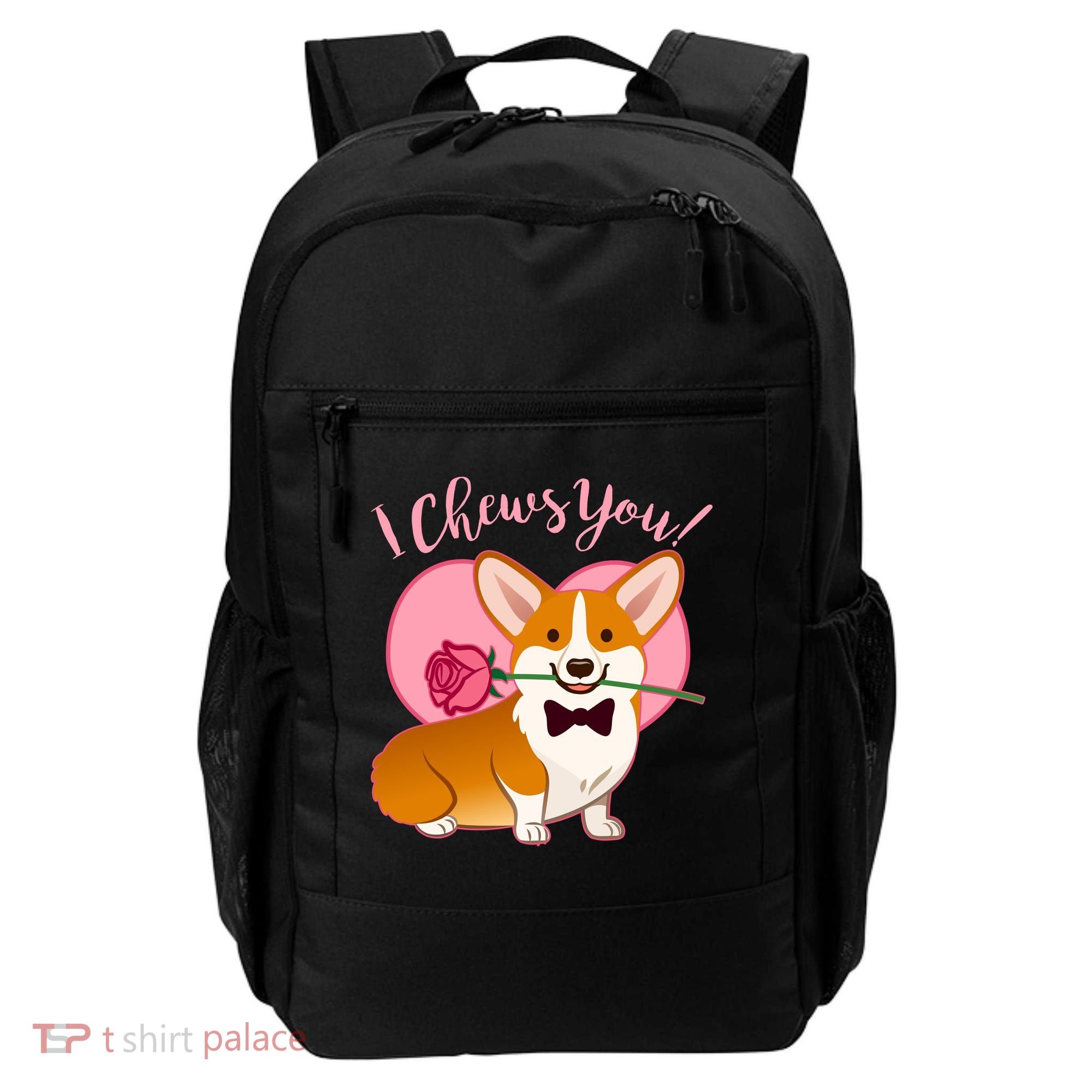 Funny Cute Corgi Valentine I Chews You Backpack