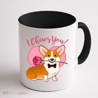Funny Cute Corgi Valentine I Chews You Coffee Mug thumb 1