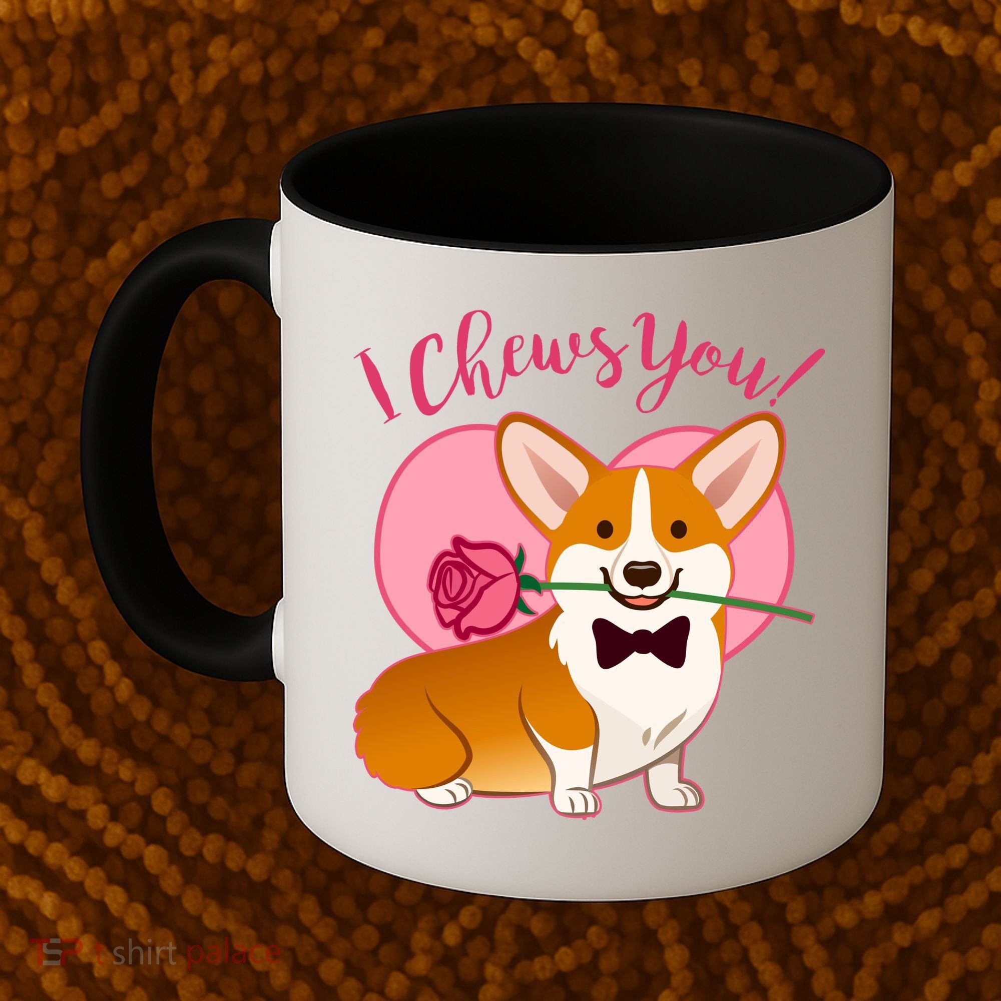 Funny Cute Corgi Valentine I Chews You Coffee Mug