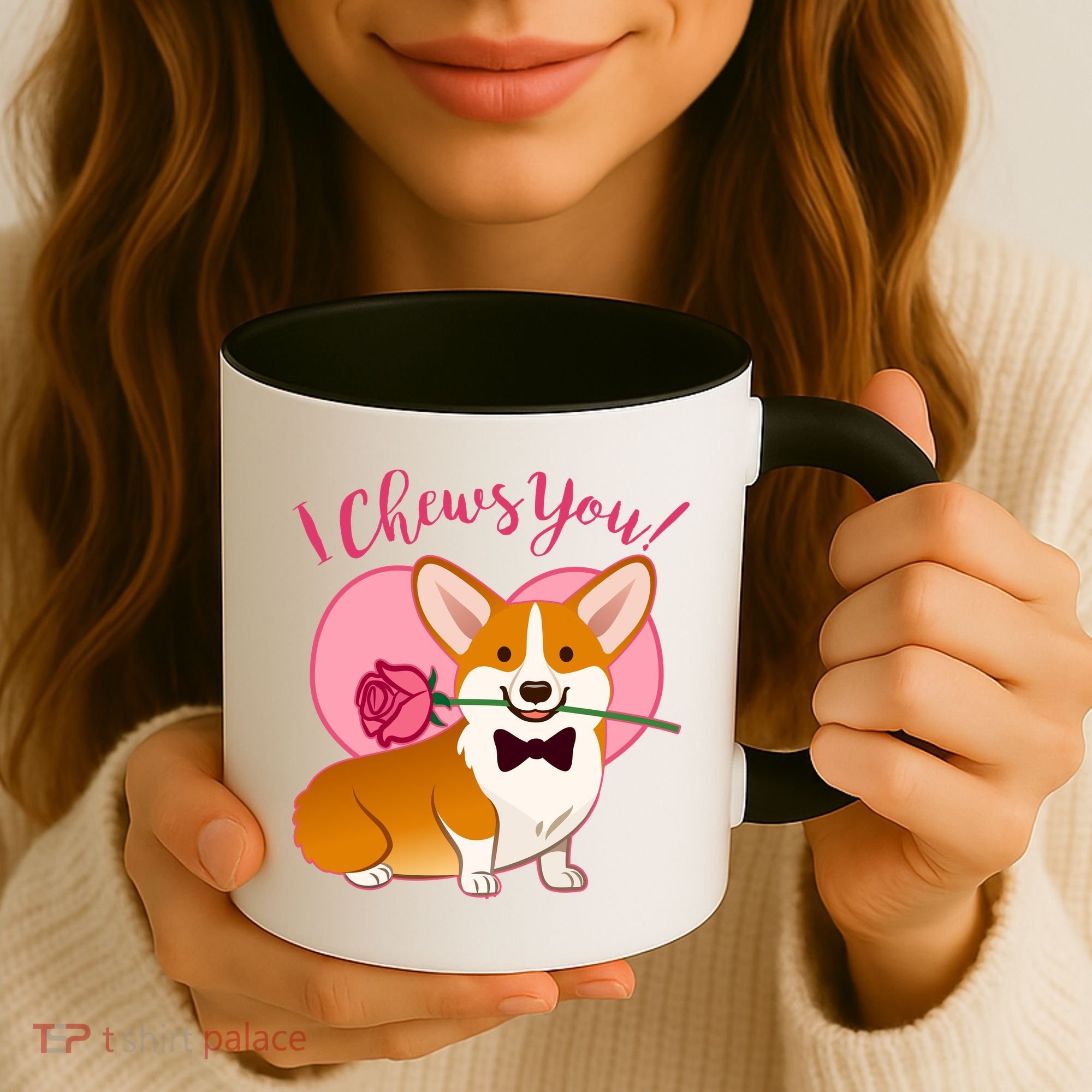Funny Cute Corgi Valentine I Chews You Coffee Mug