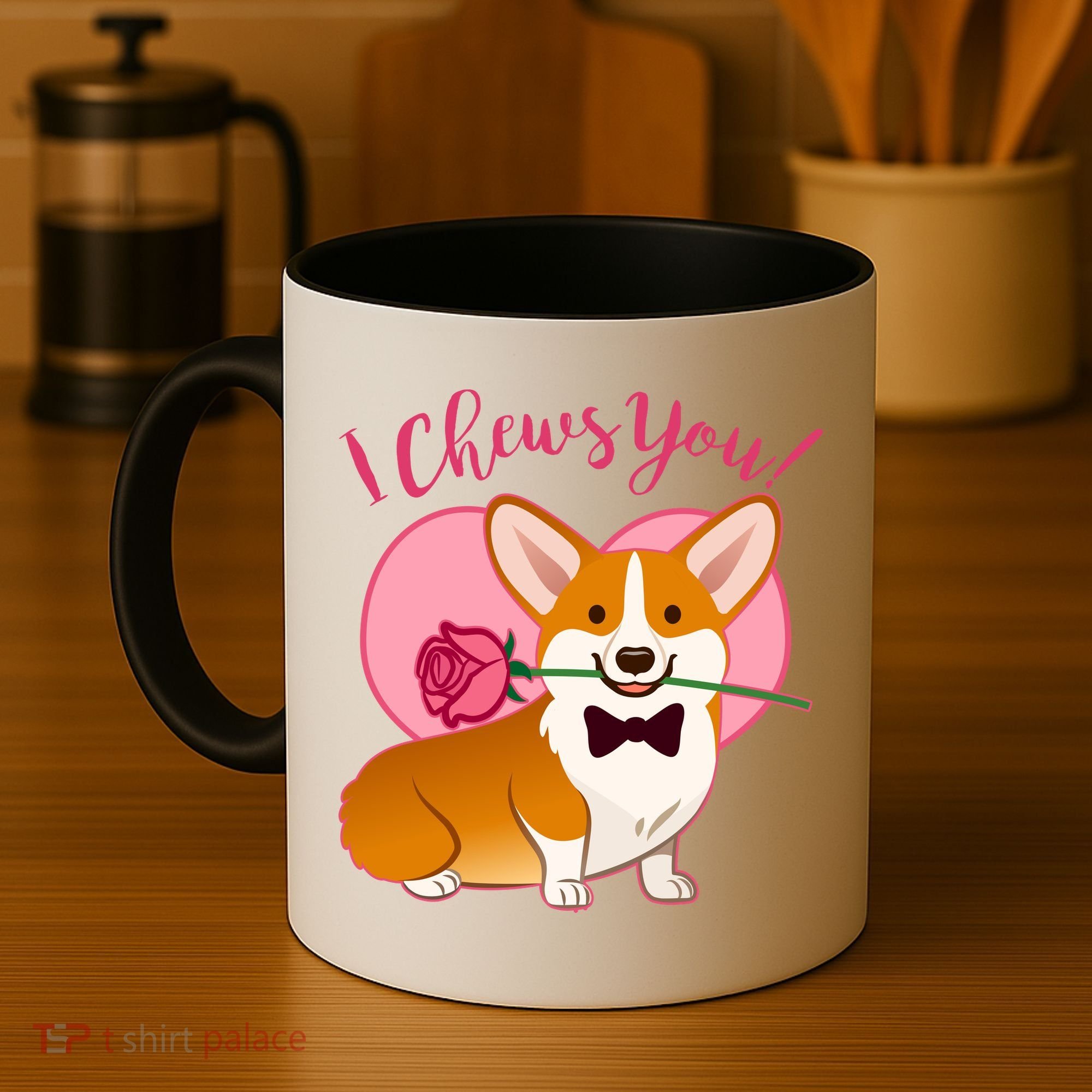 Funny Cute Corgi Valentine I Chews You Coffee Mug