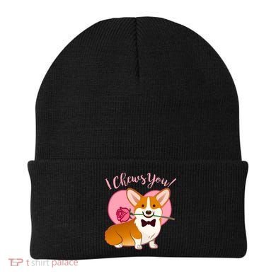 Funny Cute Corgi Valentine I Chews You Beanie