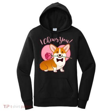 Funny Cute Corgi Valentine I Chews You Women's Hoodie