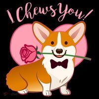 Funny Cute Corgi Valentine I Chews You Women's Hoodie thumb 2