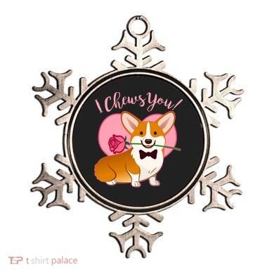 Funny Cute Corgi Valentine I Chews You Ornament