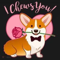 Funny Cute Corgi Valentine I Chews You Ornament thumb 1