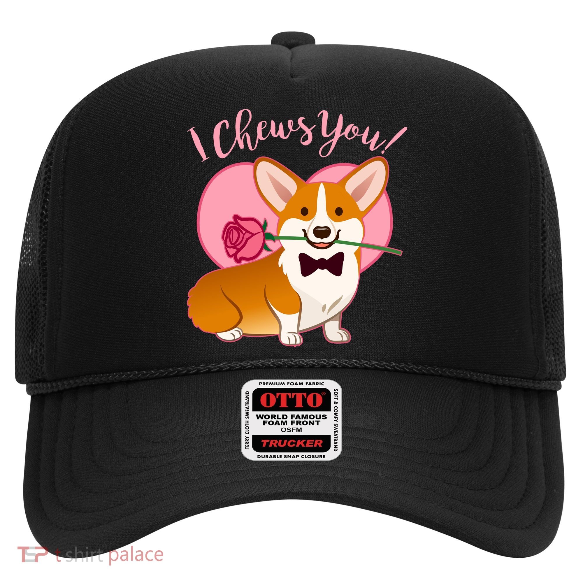 Funny Cute Corgi Valentine I Chews You Hat