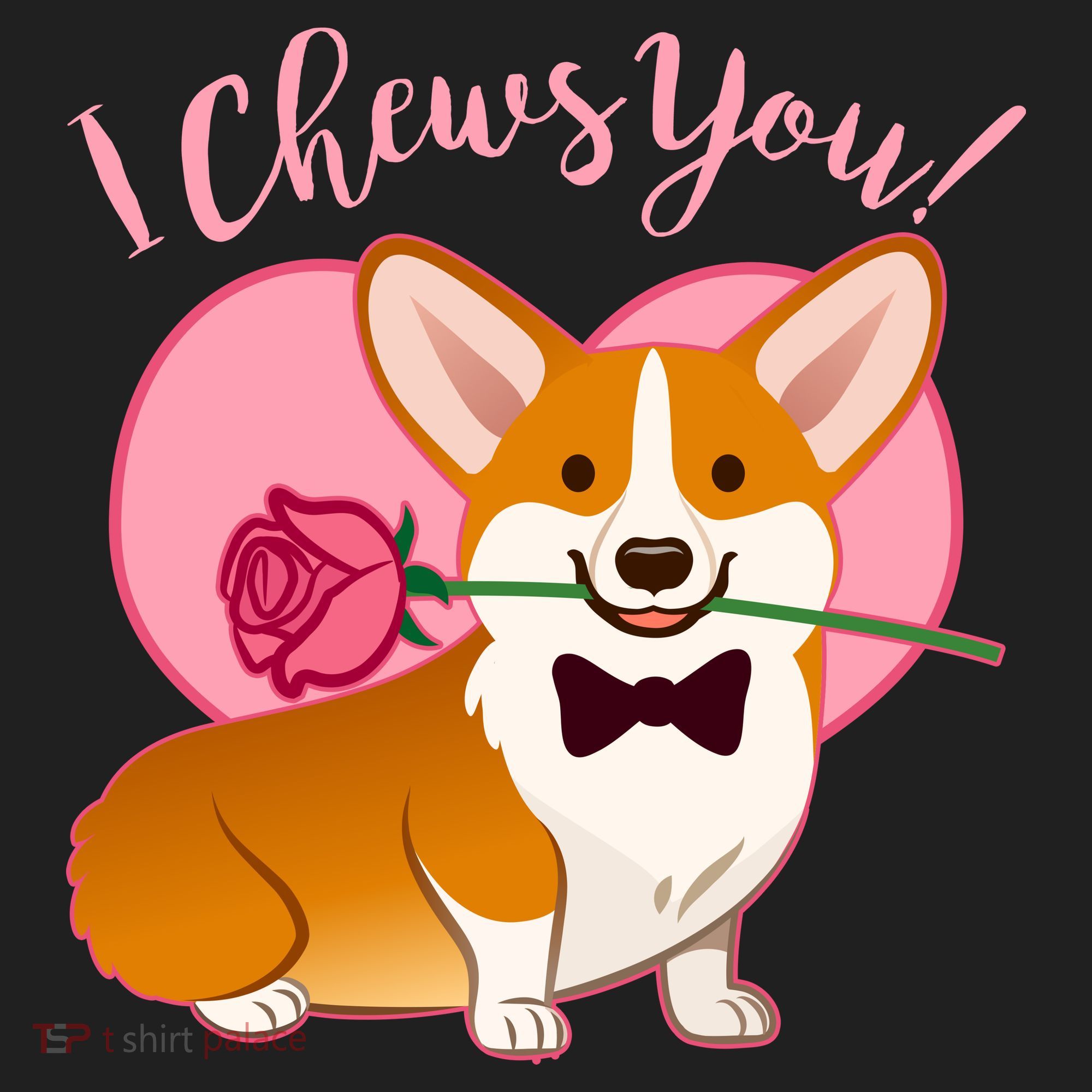 Funny Cute Corgi Valentine I Chews You Golf Towel