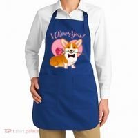 Funny Cute Corgi Valentine I Chews You Apron thumb 2
